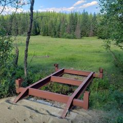 Steel installed on Concrete Piers | Custom Steel and Timber ATV Bridge | Handcrafted Wood LLC