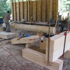 Preparing the central post | Log Spiral Stairs | Handcrafted Wood LLC