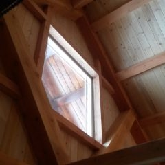 Front interior wall | Timber Frame Garage | Handcrafted Wood LLC