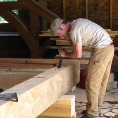 Cleaning out a mortise with a timber framing slick (chisel) and mallet | Handcrafted Wood LLC