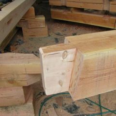 View of the tenon crafted on the top chord of the bent | Handcrafted Wood LLC