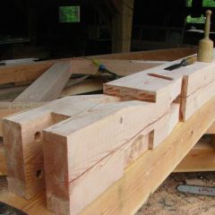 Another view of the gunstock post and all its joinery! | Handcrafted Wood LLC