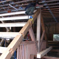 The entire roof assembly is taking shape | Timber Frame Home | Handcrafted Wood LLC