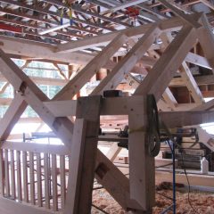 Loft gable ridge and rafters | Timber Frame Home | Handcrafted Wood LLC