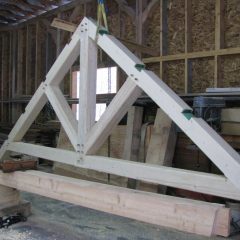 The front truss | Timber Frame Home | Handcrafted Wood LLC
