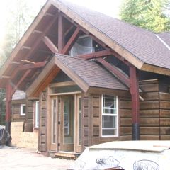 More siding added | Timber Frame Home | Handcrafted Wood LLC