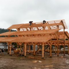 More roof framing | Timber Frame Barn | Handcrafted Wood LLC