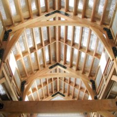 Another view of the high center aisle | Timber Frame Barn | Handcrafted Wood LLC