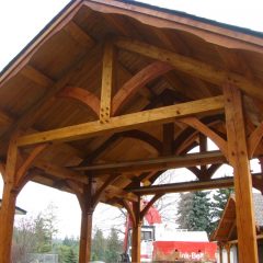 Back of pavilion | Timber Frame Hot Tub Pavilion | Handcrafted Wood LLC