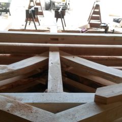 Timber frame bent Custom Timber Frame Miniature Horse Barn | Handcrafted Wood LLC