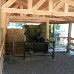 Hay storage | Custom Timber Frame Miniature Horse Barn | Handcrafted Wood LLC