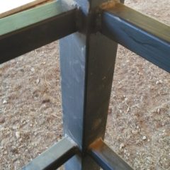 Railing | Custom Timber Frame Miniature Horse Barn | Handcrafted Wood LLC