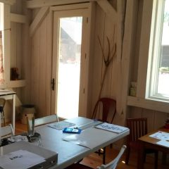 Interior art studio | Custom Timber Frame Miniature Horse Barn | Handcrafted Wood LLC