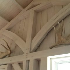 Interior art studio | Custom Timber Frame Miniature Horse Barn | Handcrafted Wood LLC