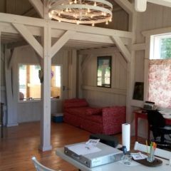 Interior art studio | Custom Timber Frame Miniature Horse Barn | Handcrafted Wood LLC