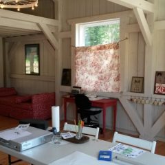 Interior timber work | Custom Timber Frame Miniature Horse Barn | Handcrafted Wood LLC