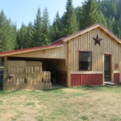 Barn with interior art studio space | Custom Timber Frame Miniature Horse Barn | Handcrafted Wood LLC