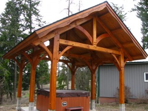 Timber Frame Hot Tub Pavilion | Handcrafted Wood LLC