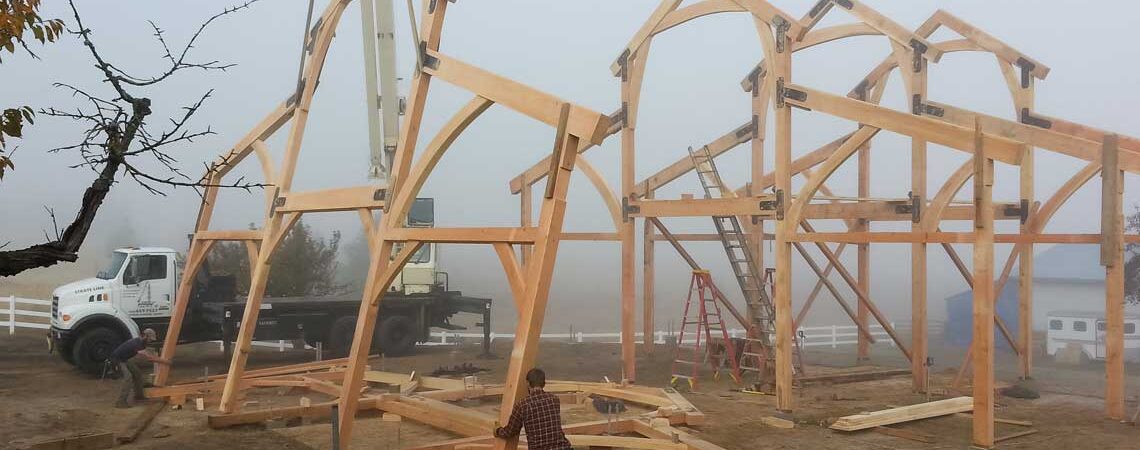 Timber Frame Barn Raising | Handcrafted Wood LLC