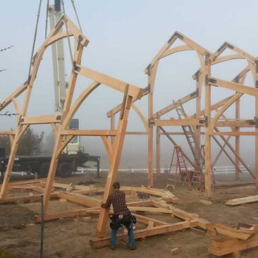 Timber Frame Barn Raising | Handcrafted Wood LLC